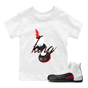 12s Taxi Flip shirts to match jordans 3D King sneaker match tees Air Jordan 12 Taxi Flip SNRT Sneaker Tees streetwear brand Baby and Youth White 1 cotton tee