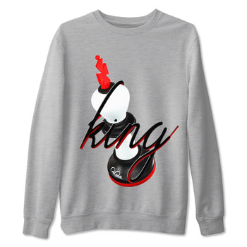 12s Taxi Flip shirts to match jordans 3D King sneaker match tees Air Jordan 12 Taxi Flip SNRT Sneaker Tees streetwear brand Heather Grey 2 unisex cotton tee