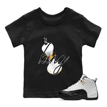 12s Taxi Sneaker match tees – Sneaker Tees To Match Air Jordan 12 Taxi Shoes – 3D King Kids T-Shirt Black 1