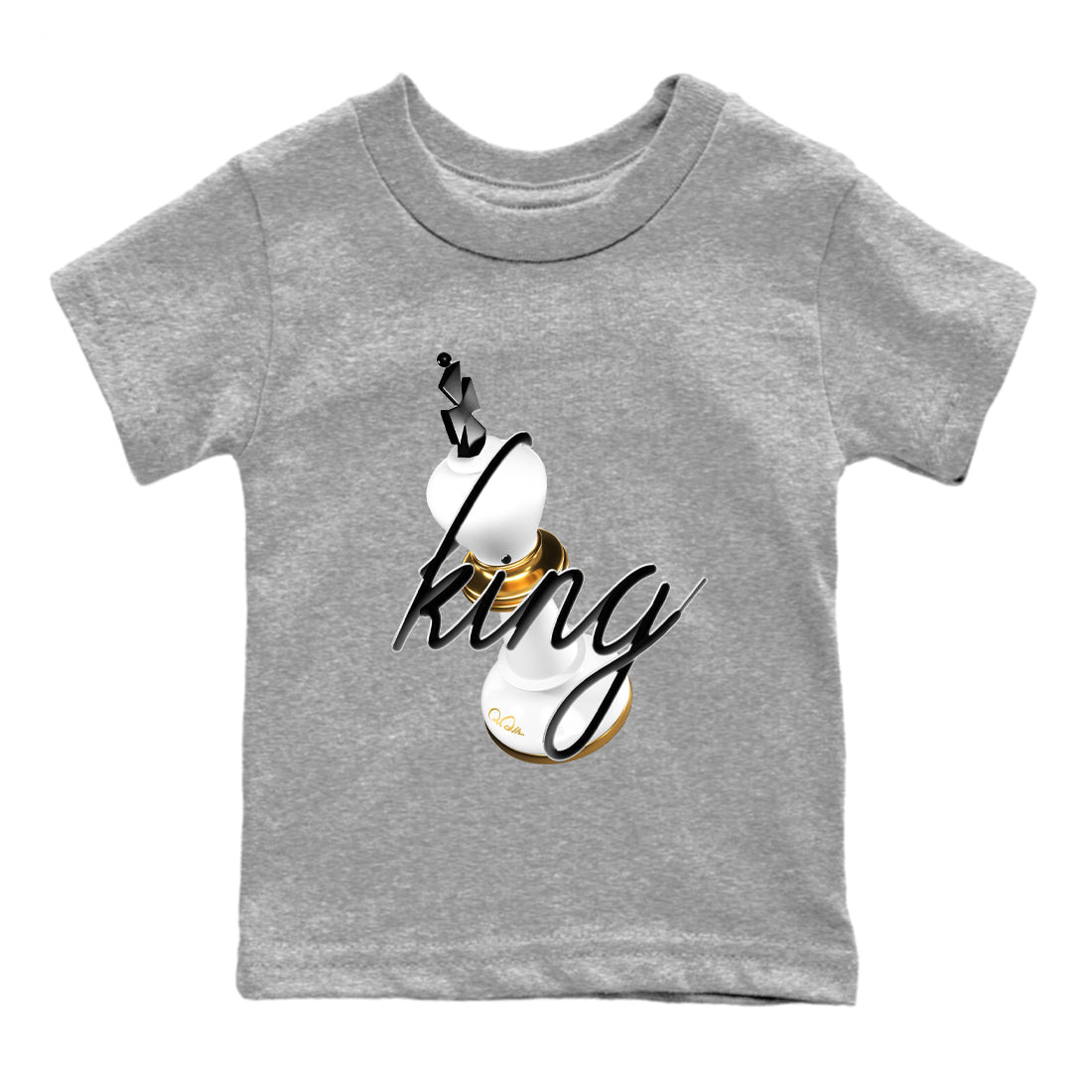 12s Taxi Sneaker match tees – Sneaker Tees To Match Air Jordan 12 Taxi Shoes – 3D King Kids T-Shirt Heather Grey 2