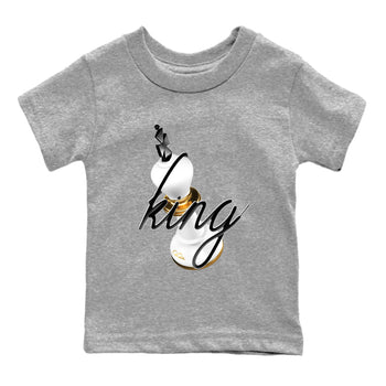 12s Taxi Sneaker match tees – Sneaker Tees To Match Air Jordan 12 Taxi Shoes – 3D King Kids T-Shirt Heather Grey 2