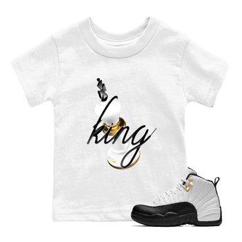 12s Taxi Sneaker match tees – Sneaker Tees To Match Air Jordan 12 Taxi Shoes – 3D King Kids T-Shirt White 1