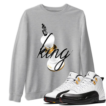 12s Taxi Sneaker match tees – Sneaker Tees To Match Air Jordan 12 Taxi Shoes – 3D King Tee Heather Grey 1
