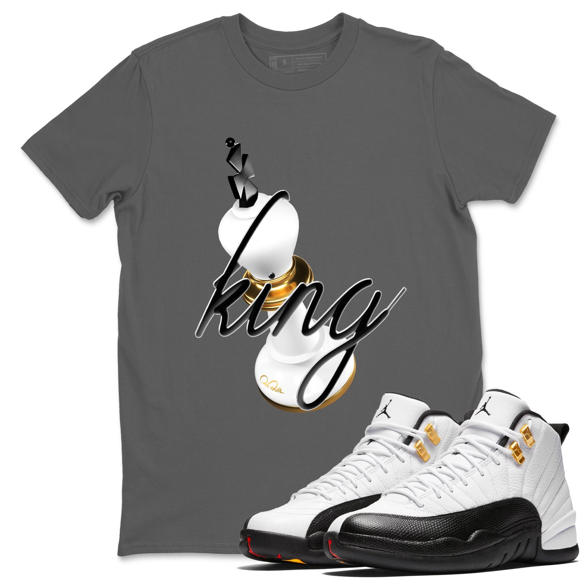 12s Taxi Sneaker match tees – Sneaker Tees To Match Air Jordan 12 Taxi Shoes – 3D King Tee Cool Grey 1
