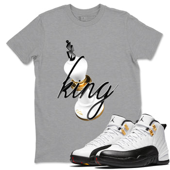 12s Taxi Sneaker match tees – Sneaker Tees To Match Air Jordan 12 Taxi Shoes – 3D King Tee Heather Grey 1
