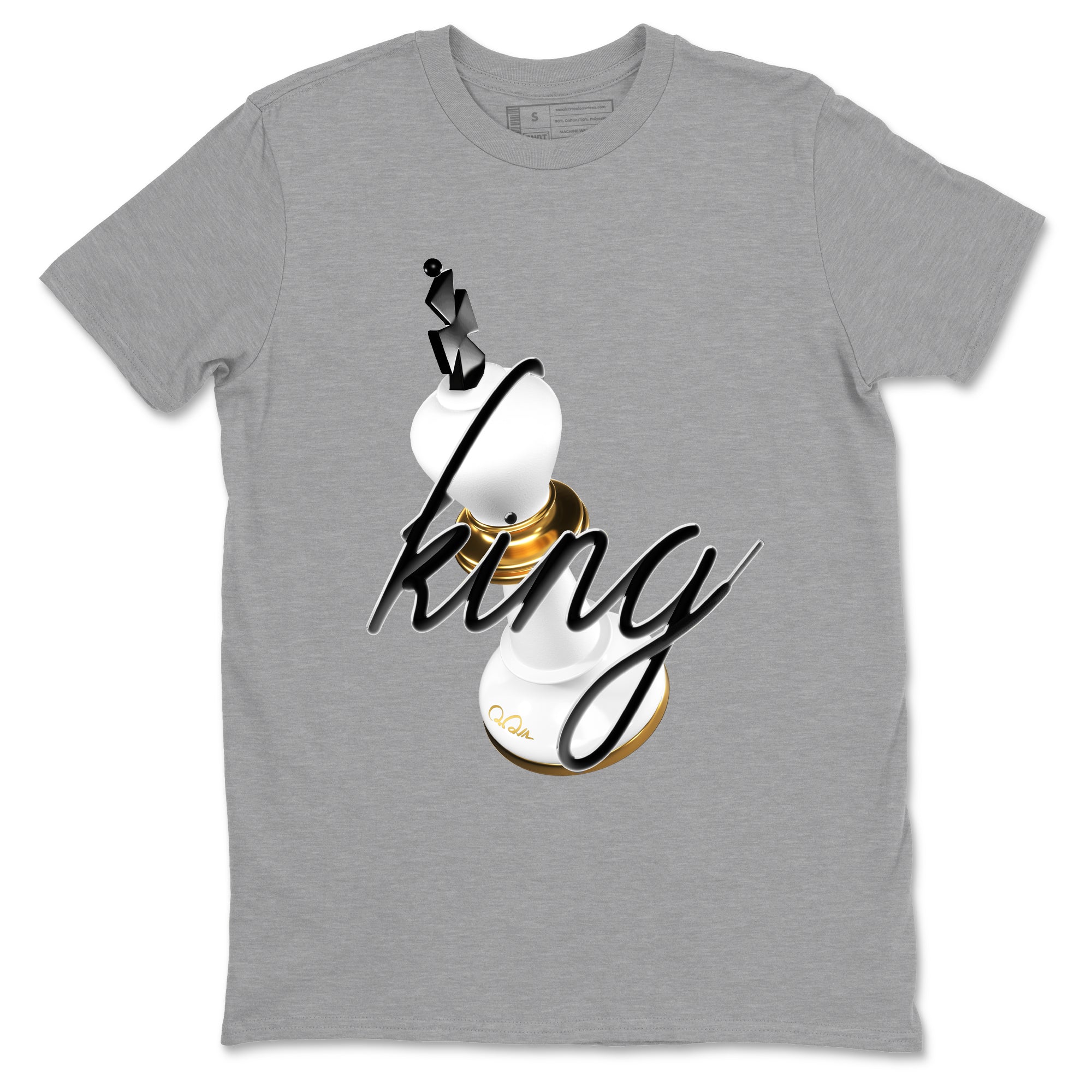 12s Taxi Sneaker match tees – Sneaker Tees To Match Air Jordan 12 Taxi Shoes – 3D King Tee Heather Grey 2
