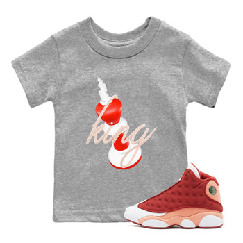 13s Dune Red shirts to match jordans 3D King sneaker match tees Air Jordan 13 Dune Red SNRT Sneaker Tees streetwear brand Baby and Youth Heather Grey 1 cotton tee