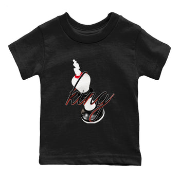 14s Black Toe shirts to match jordans 3D King graphic tees Air Jordan 14 Black Toe t shirts to match sneakers SNRT Sneaker Tees Youth Baby Black 2 tee