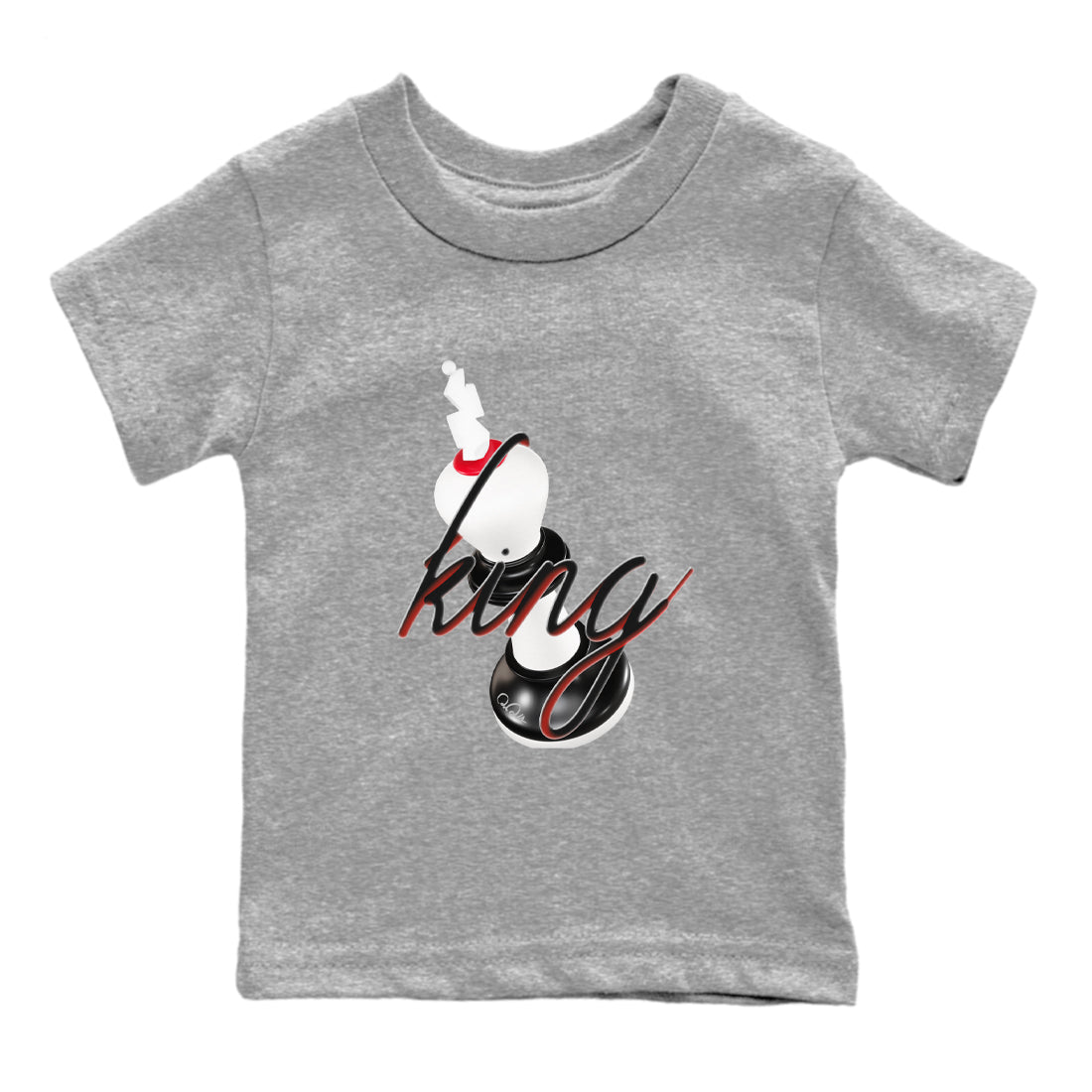 14s Black Toe shirts to match jordans 3D King graphic tees Air Jordan 14 Black Toe t shirts to match sneakers SNRT Sneaker Tees Youth Baby Heather Grey 2 tee