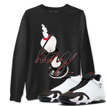 14s Black Toe shirts to match jordans 3D King graphic tees Air Jordan 14 Black Toe t shirts to match sneakers SNRT Sneaker Tees unisex cotton Black 1 shirts