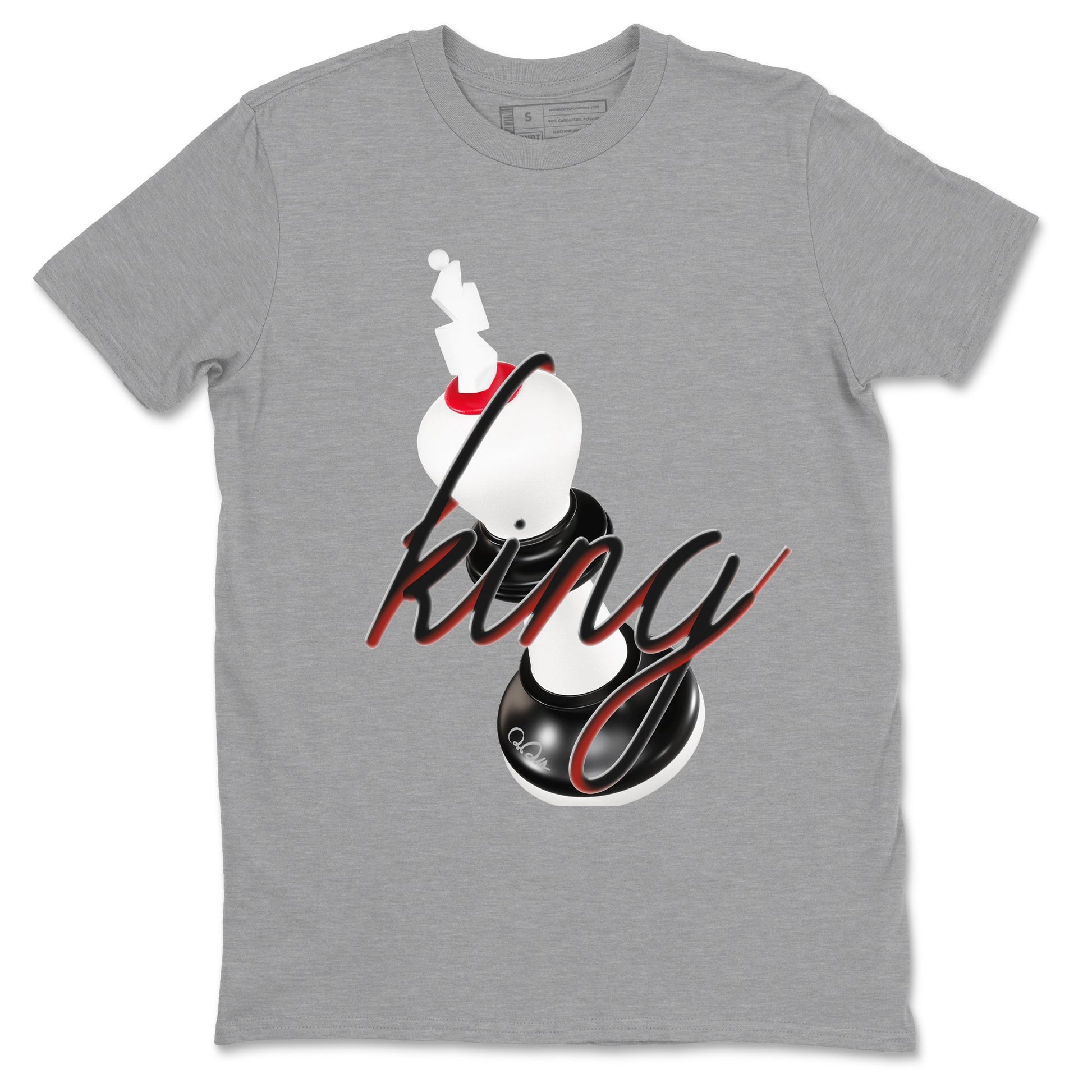 14s Black Toe shirts to match jordans 3D King graphic tees Air Jordan 14 Black Toe t shirts to match sneakers SNRT Sneaker Tees unisex cotton Heather Grey 2 shirts