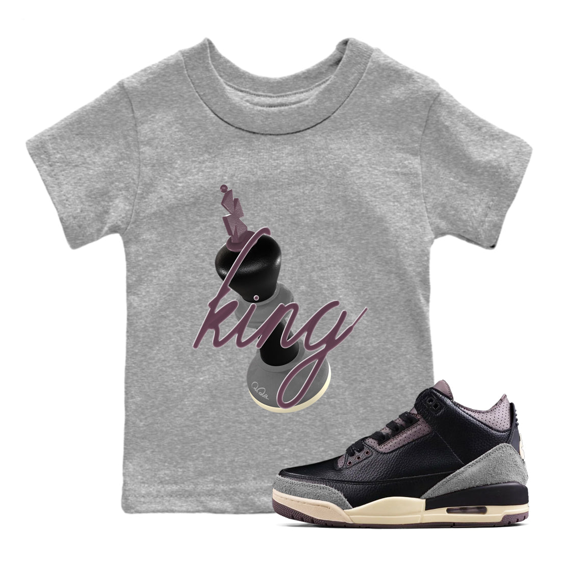 3s A Ma Maniere x Black shirts to match jordans 3D King sneaker match tees A Ma Maniere x Air Jordan 3 _hile You Were Sleeping_neaker Release Tees Youth Baby Heather Grey 1 crew neck shirts