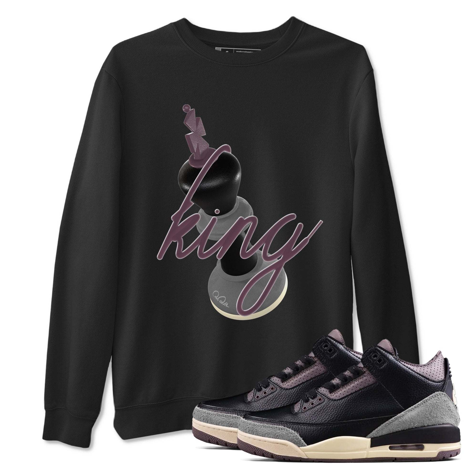 3s A Ma Maniere x Black shirts to match jordans 3D King sneaker match tees A Ma Maniere x Air Jordan 3 _hile You Were Sleeping_neaker Release Tees unisex cotton Black 1 crew neck shirts