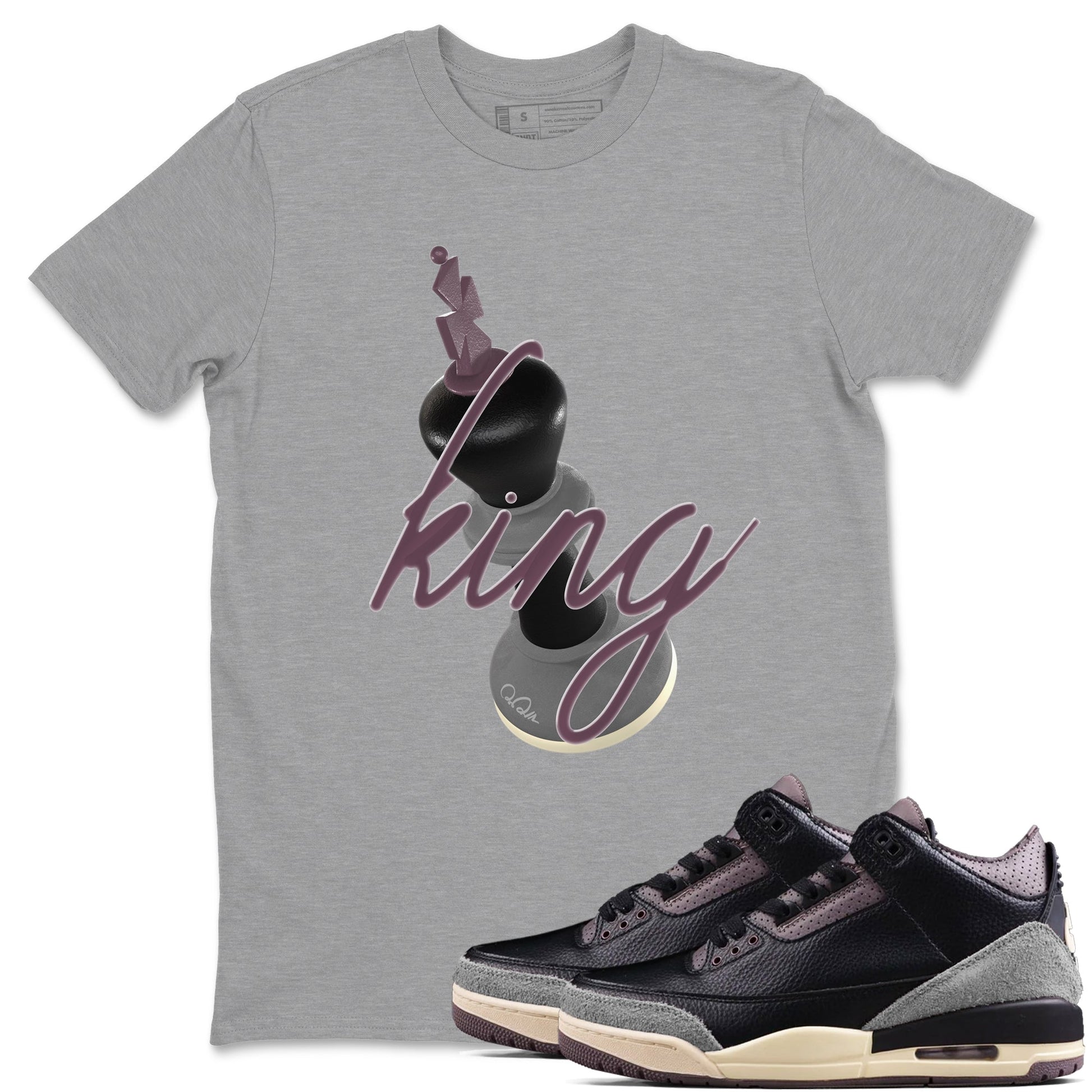 3s A Ma Maniere x Black shirts to match jordans 3D King sneaker match tees A Ma Maniere x Air Jordan 3 _hile You Were Sleeping_neaker Release Tees unisex cotton Heather Grey 1 crew neck shirts