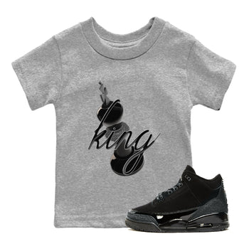 Air Jordan 3 Black Cat shirts to match jordans 3D King sneaker tees 3s Retro Black Cat best t-shirts to wear with jordans SNRT Sneaker Tees Youth Baby Heather Grey 1 tee