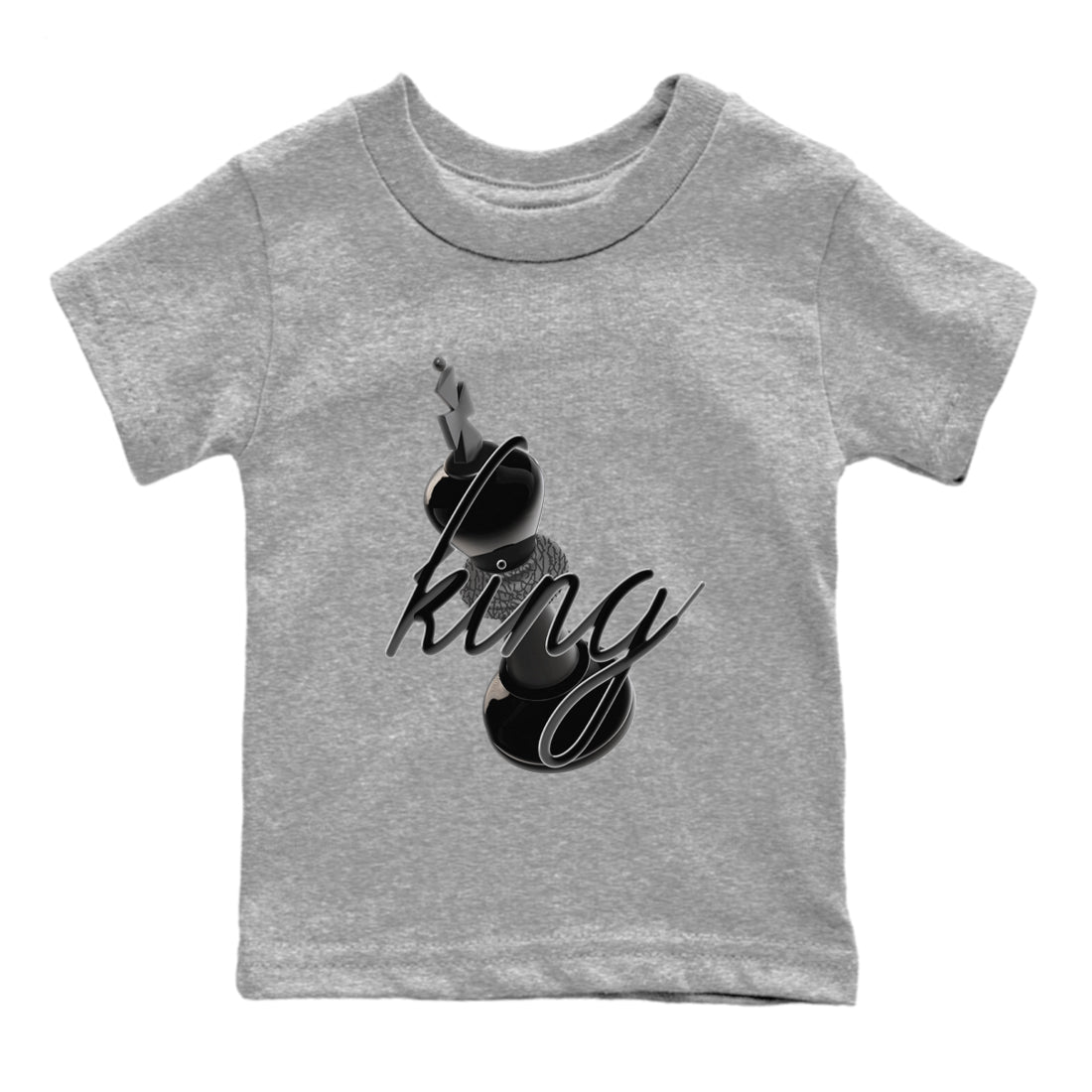 Air Jordan 3 Black Cat shirts to match jordans 3D King sneaker tees 3s Retro Black Cat best t-shirts to wear with jordans SNRT Sneaker Tees Youth Baby Heather Grey 2 tee