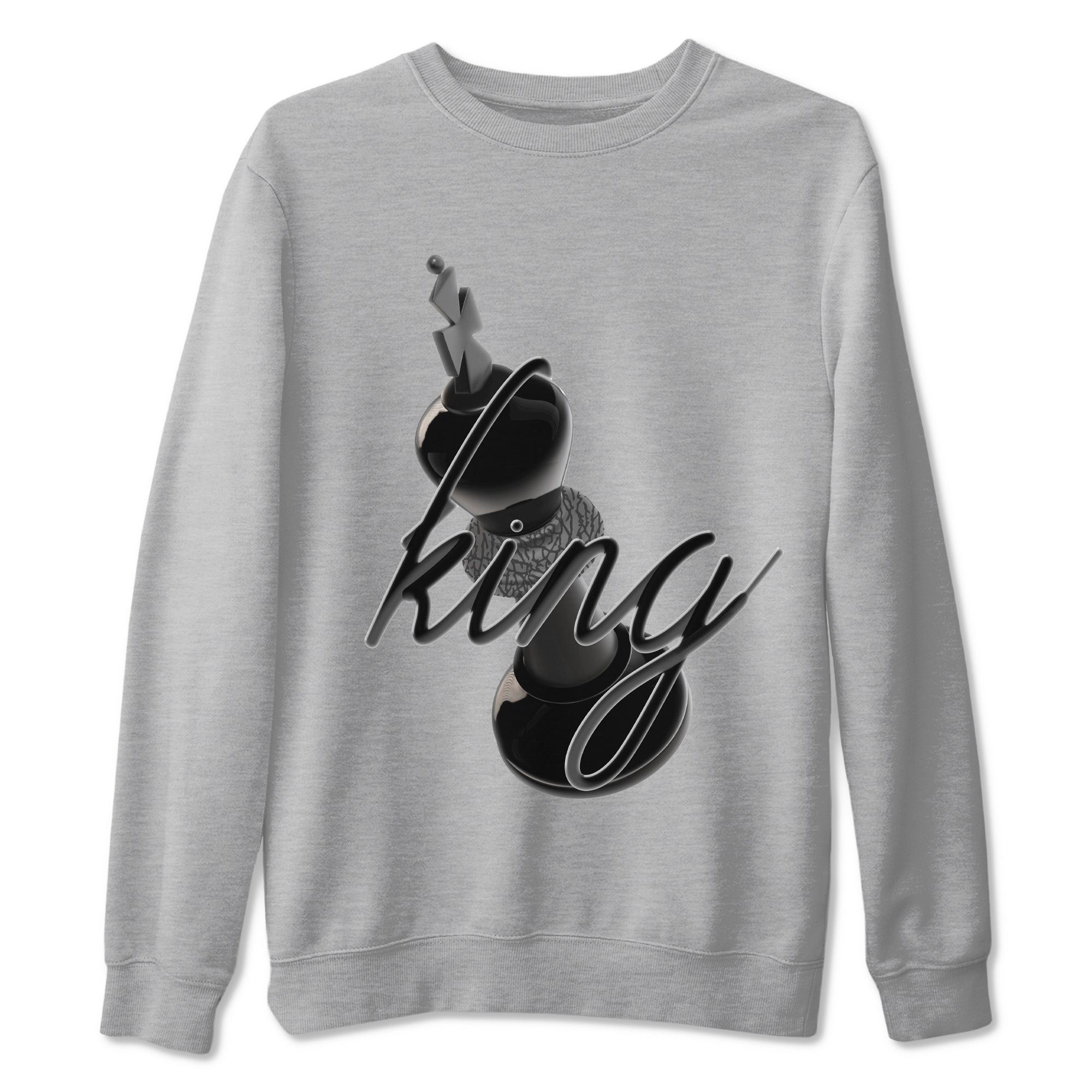 Air Jordan 3 Black Cat shirts to match jordans 3D King sneaker tees 3s Retro Black Cat best t-shirts to wear with jordans SNRT Sneaker Tees unisex cotton Heather Grey 2 shirts