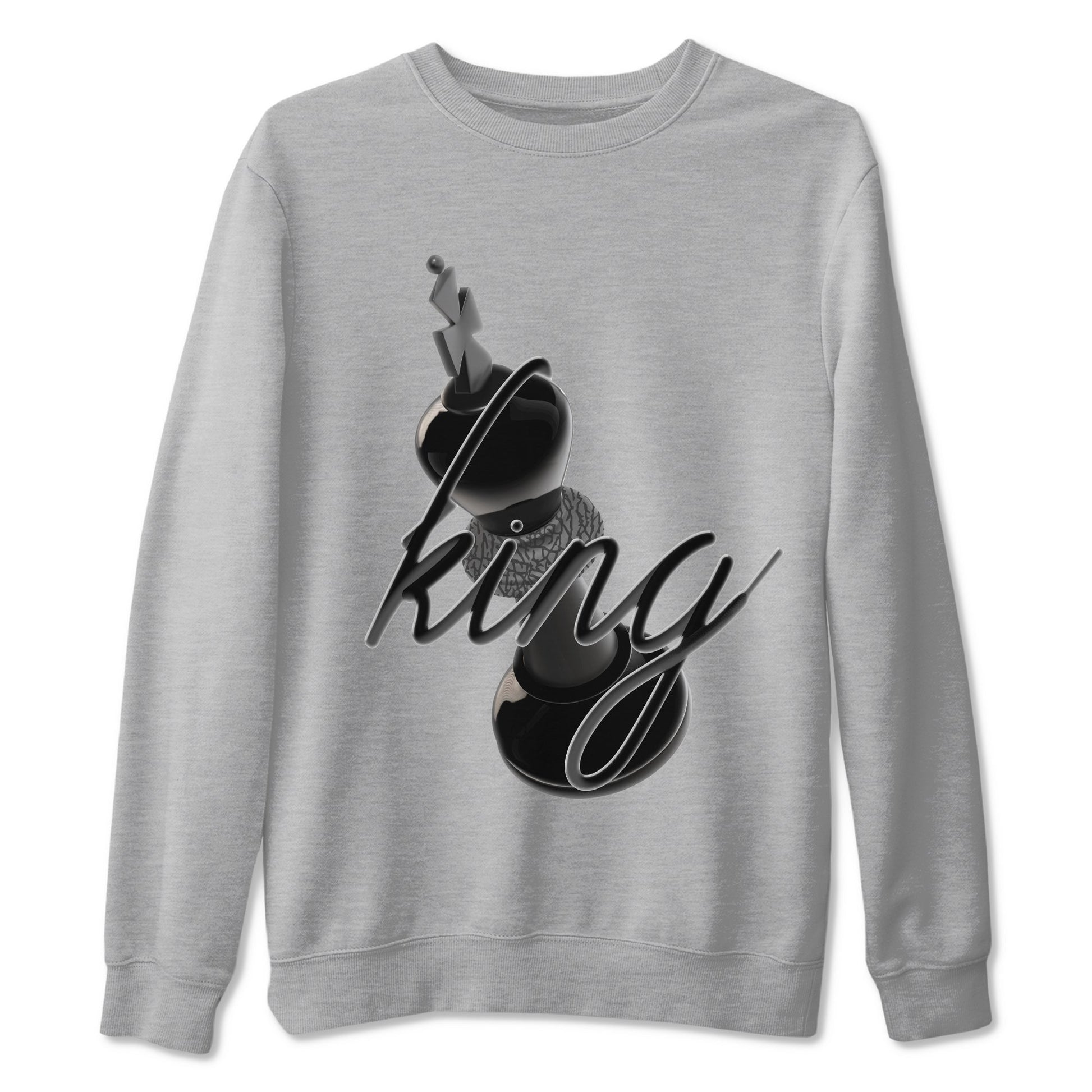 Air Jordan 3 Black Cat shirts to match jordans 3D King sneaker tees 3s Retro Black Cat best t-shirts to wear with jordans SNRT Sneaker Tees unisex cotton Heather Grey 2 shirts
