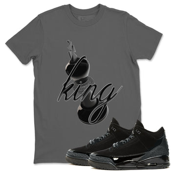 Air Jordan 3 Black Cat shirts to match jordans 3D King sneaker tees 3s Retro Black Cat best t-shirts to wear with jordans SNRT Sneaker Tees unisex cotton Cool Grey 1 shirts