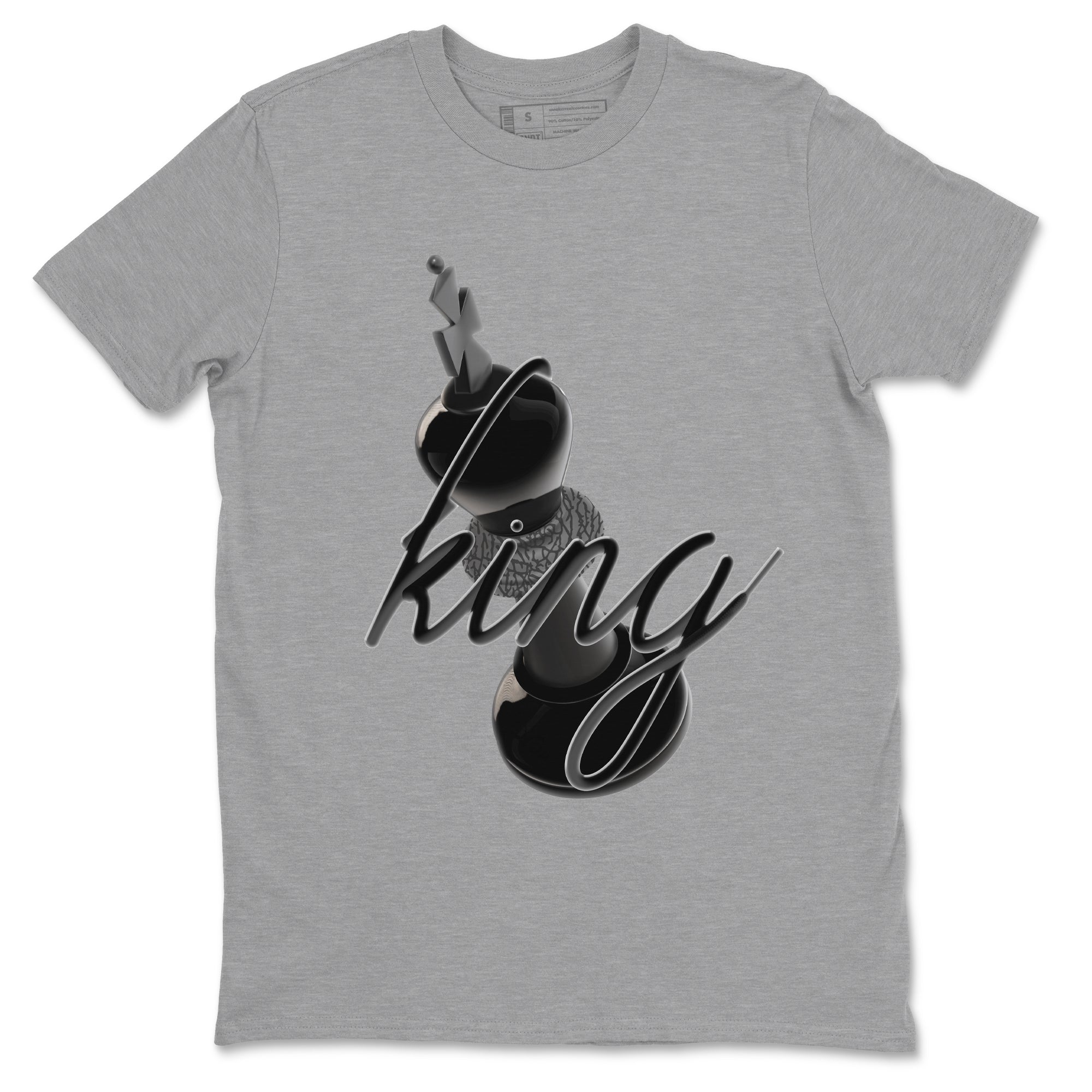 Air Jordan 3 Black Cat shirts to match jordans 3D King sneaker tees 3s Retro Black Cat best t-shirts to wear with jordans SNRT Sneaker Tees unisex cotton Heather Grey 2 shirts