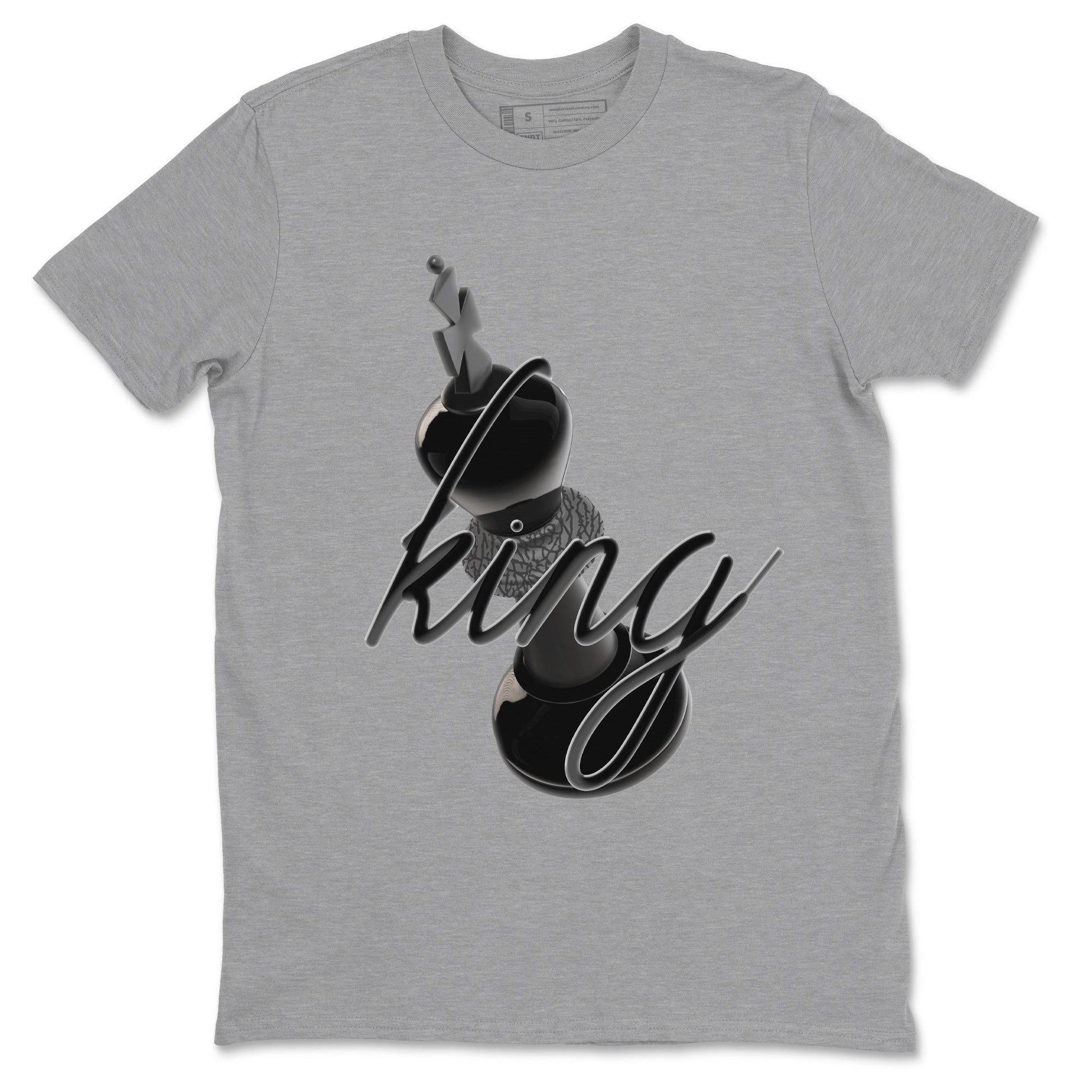 Air Jordan 3 Black Cat shirts to match jordans 3D King sneaker tees 3s Retro Black Cat best t-shirts to wear with jordans SNRT Sneaker Tees unisex cotton Heather Grey 2 shirts