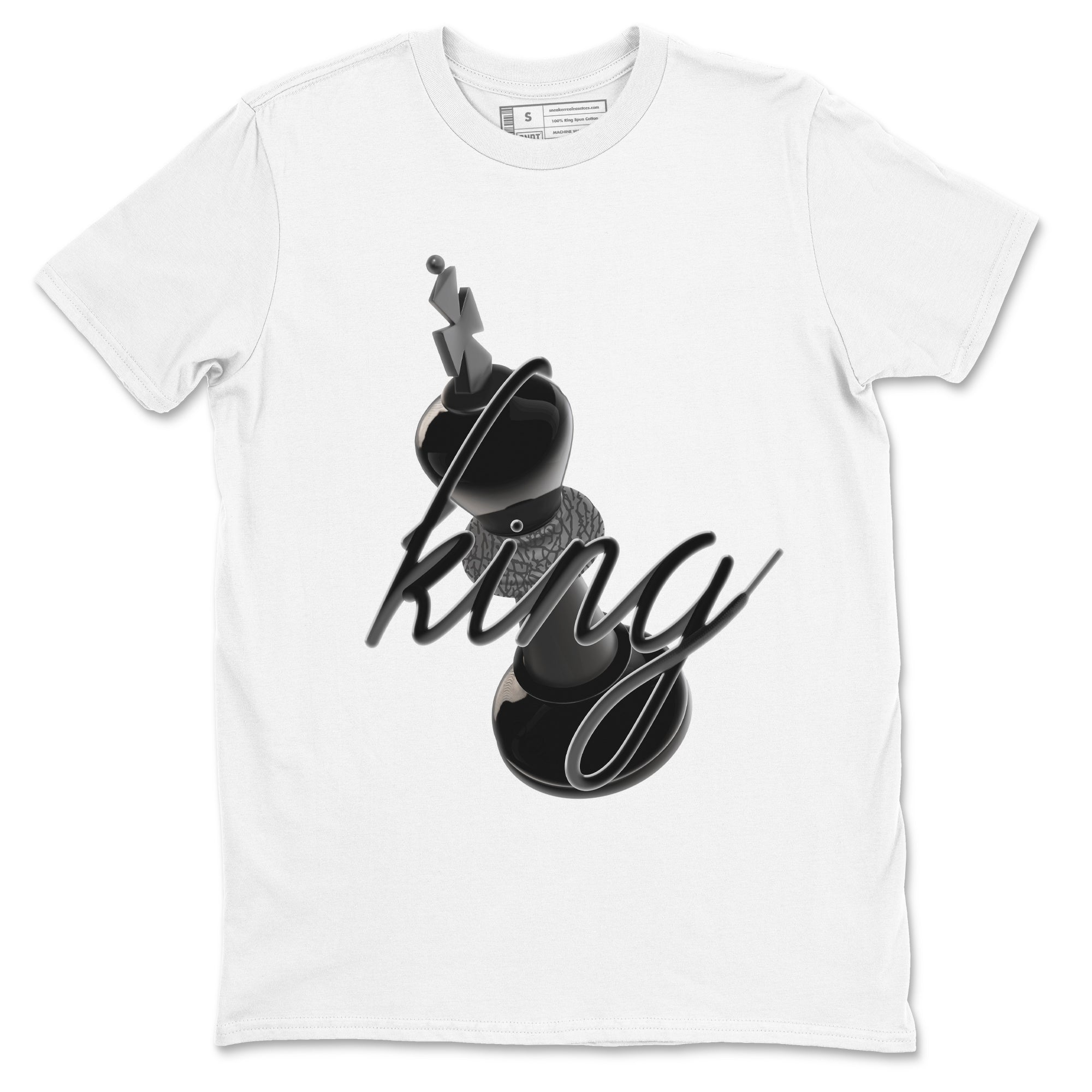 Air Jordan 3 Black Cat shirts to match jordans 3D King sneaker tees 3s Retro Black Cat best t-shirts to wear with jordans SNRT Sneaker Tees unisex cotton White 2 shirts