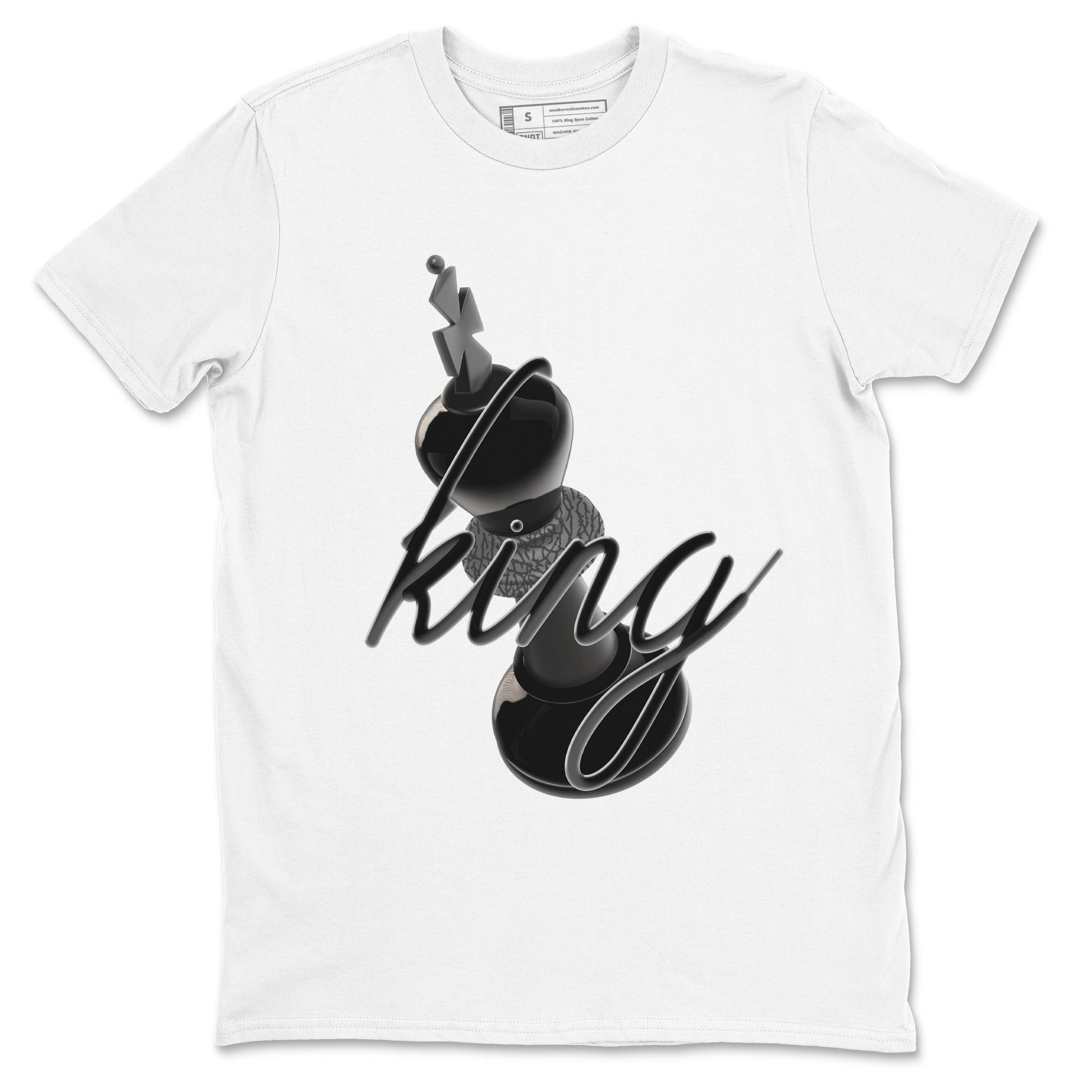 Air Jordan 3 Black Cat shirts to match jordans 3D King sneaker tees 3s Retro Black Cat best t-shirts to wear with jordans SNRT Sneaker Tees unisex cotton White 2 shirts
