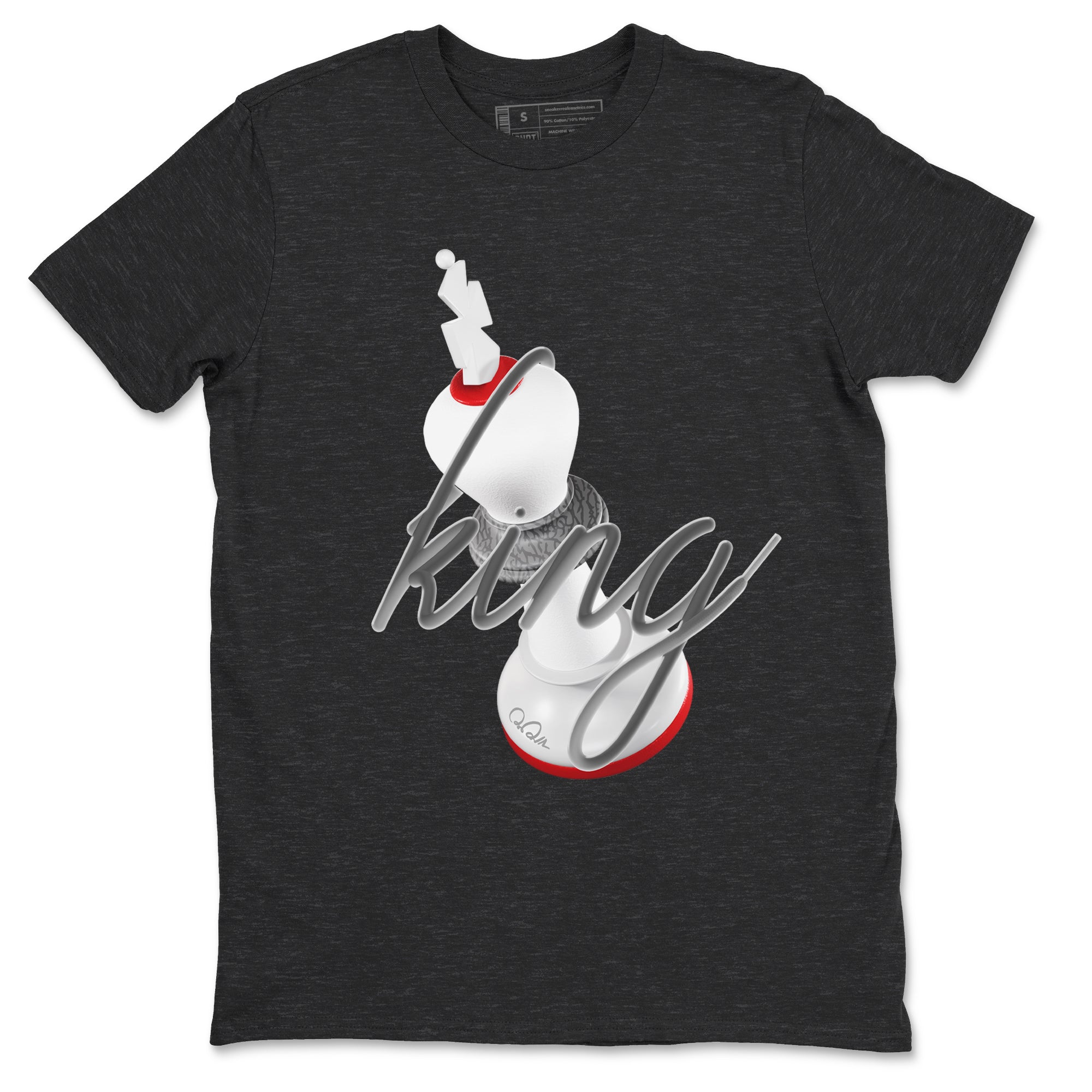 3s Cement Grey shirts to match jordans 3D King sneaker match tees Air Jordan 3 Cement Grey SNRT Sneaker Release Tees unisex cotton Charcoal Heather 2 crew neck shirts