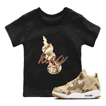 AJ3 Desert Camo shirts to match jordans 3D King sneaker match tees Air Jordan 3 Desert Camo SNRT Sneaker Tees streetwear brand Baby and Youth Black 1 cotton tee