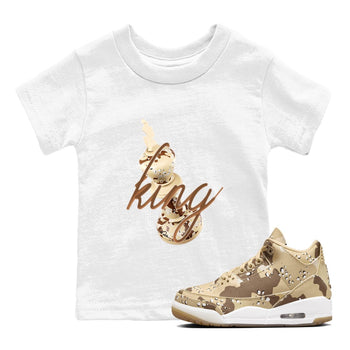 AJ3 Desert Camo shirts to match jordans 3D King sneaker match tees Air Jordan 3 Desert Camo SNRT Sneaker Tees streetwear brand Baby and Youth White 1 cotton tee