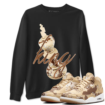 AJ3 Desert Camo shirts to match jordans 3D King sneaker match tees Air Jordan 3 Desert Camo SNRT Sneaker Tees streetwear brand Black 1 unisex cotton tee