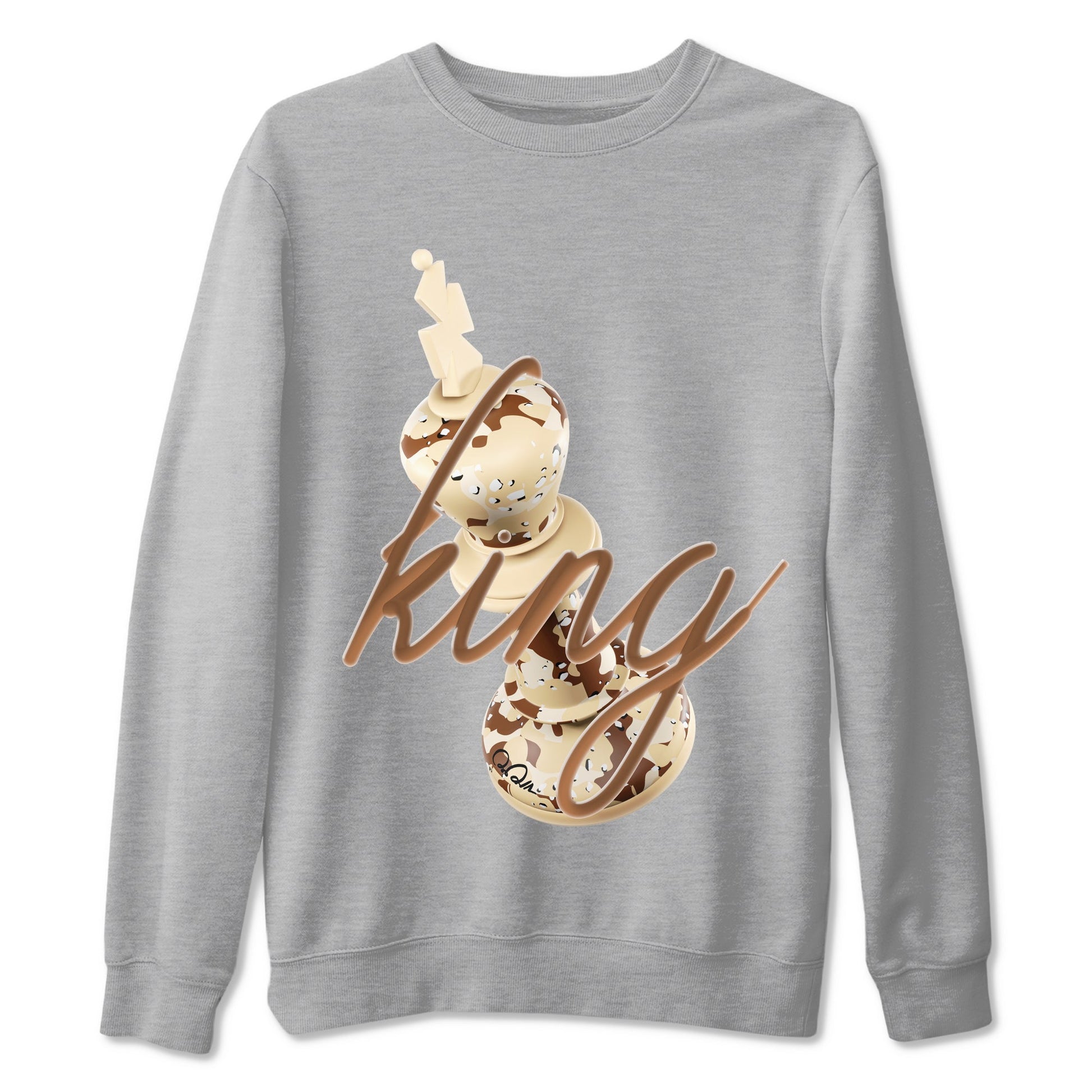 AJ3 Desert Camo shirts to match jordans 3D King sneaker match tees Air Jordan 3 Desert Camo SNRT Sneaker Tees streetwear brand Heather Grey 2 unisex cotton tee