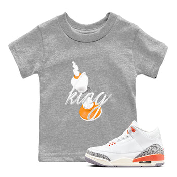 3s Georgia Peach shirt to match jordans 3D King sneaker tees Air Jordan 3 Georgia Peach SNRT sneaker release tees baby toddler Heather Grey 1 cotton Shirt