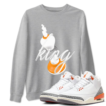 3s Georgia Peach shirt to match jordans 3D King sneaker tees Air Jordan 3 Georgia Peach SNRT Sneaker Release Tees unisex cotton Heather Grey 1 crew neck shirt