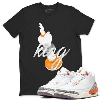 3s Georgia Peach shirt to match jordans 3D King sneaker tees Air Jordan 3 Georgia Peach SNRT Sneaker Release Tees unisex cotton Black 1 crew neck shirt