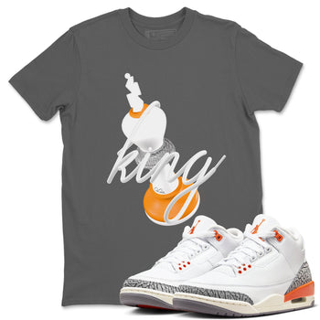 3s Georgia Peach shirt to match jordans 3D King sneaker tees Air Jordan 3 Georgia Peach SNRT Sneaker Release Tees unisex cotton Cool Grey 1 crew neck shirt