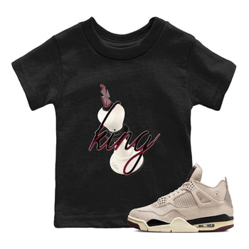 4s A Ma Maniere x Fossil Stone shirts to match jordans 3D King sneaker match tees Air Jordan 4 A Ma Maniere x Fossil Stone match shoes to clothes SNRT Sneaker Tees Youth Baby Black 1 tee