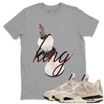 4s A Ma Maniere x Fossil Stone shirts to match jordans 3D King sneaker match tees Air Jordan 4 A Ma Maniere x Fossil Stone match shoes to clothes SNRT Sneaker Tees unisex cotton Heather Grey 1 shirts