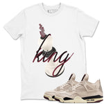 4s A Ma Maniere x Fossil Stone shirts to match jordans 3D King sneaker match tees Air Jordan 4 A Ma Maniere x Fossil Stone match shoes to clothes SNRT Sneaker Tees unisex cotton White 1 shirts