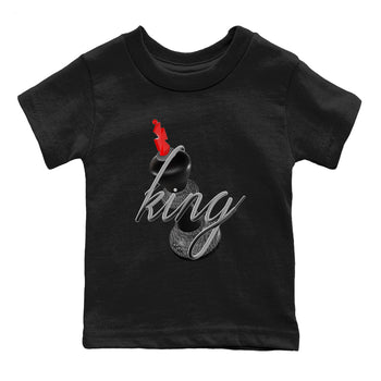 4s Black Cement shirts to match jordans 3D King sneaker match tees Air Jordan 4 Black Cement match shoes to clothes SNRT Sneaker Tees Youth Baby Black 2 tee