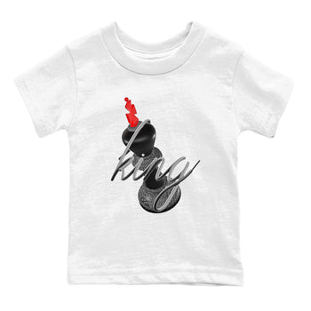 4s Black Cement shirts to match jordans 3D King sneaker match tees Air Jordan 4 Black Cement match shoes to clothes SNRT Sneaker Tees Youth Baby White 2 tee