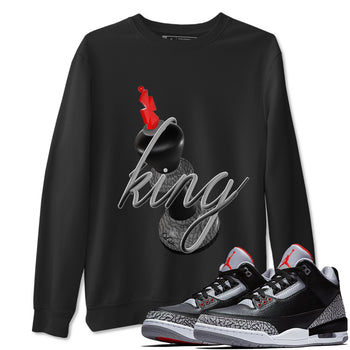4s Black Cement shirts to match jordans 3D King sneaker match tees Air Jordan 4 Black Cement match shoes to clothes SNRT Sneaker Tees unisex cotton Black 1 shirts