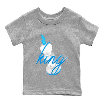 Air Jordan 4 Industrial Blue shirt to match jordans 3D King sneaker tees Air Jordan 4 Military Blue SNRT sneaker release tees baby toddler Heather Grey 2 cotton Shirt