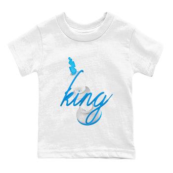 Air Jordan 4 Industrial Blue shirt to match jordans 3D King sneaker tees Air Jordan 4 Military Blue SNRT sneaker release tees baby toddler White 2 cotton Shirt