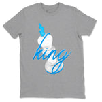 Air Jordan 4 Industrial Blue shirt to match jordans 3D King sneaker tees Air Jordan 4 Military Blue SNRT Sneaker Release Tees unisex cotton Heather Grey 2 crew neck shirt