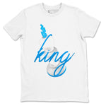 Air Jordan 4 Industrial Blue shirt to match jordans 3D King sneaker tees Air Jordan 4 Military Blue SNRT Sneaker Release Tees unisex cotton White 2 crew neck shirt