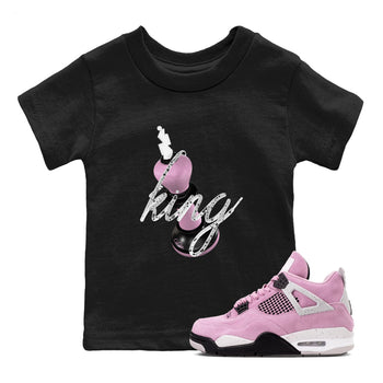 4s Retro Orchid shirts to match jordans 3D King sneaker match tees Air Jordan 4 WMNS Orchid match shoes to clothes SNRT Sneaker Tees Youth Baby Black 1 tee