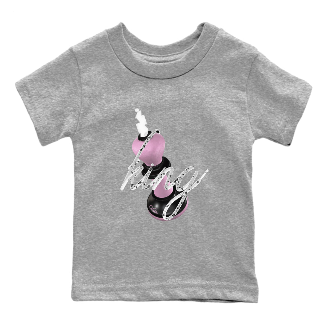 4s Retro Orchid shirts to match jordans 3D King sneaker match tees Air Jordan 4 WMNS Orchid match shoes to clothes SNRT Sneaker Tees Youth Baby Heather Grey 2 tee
