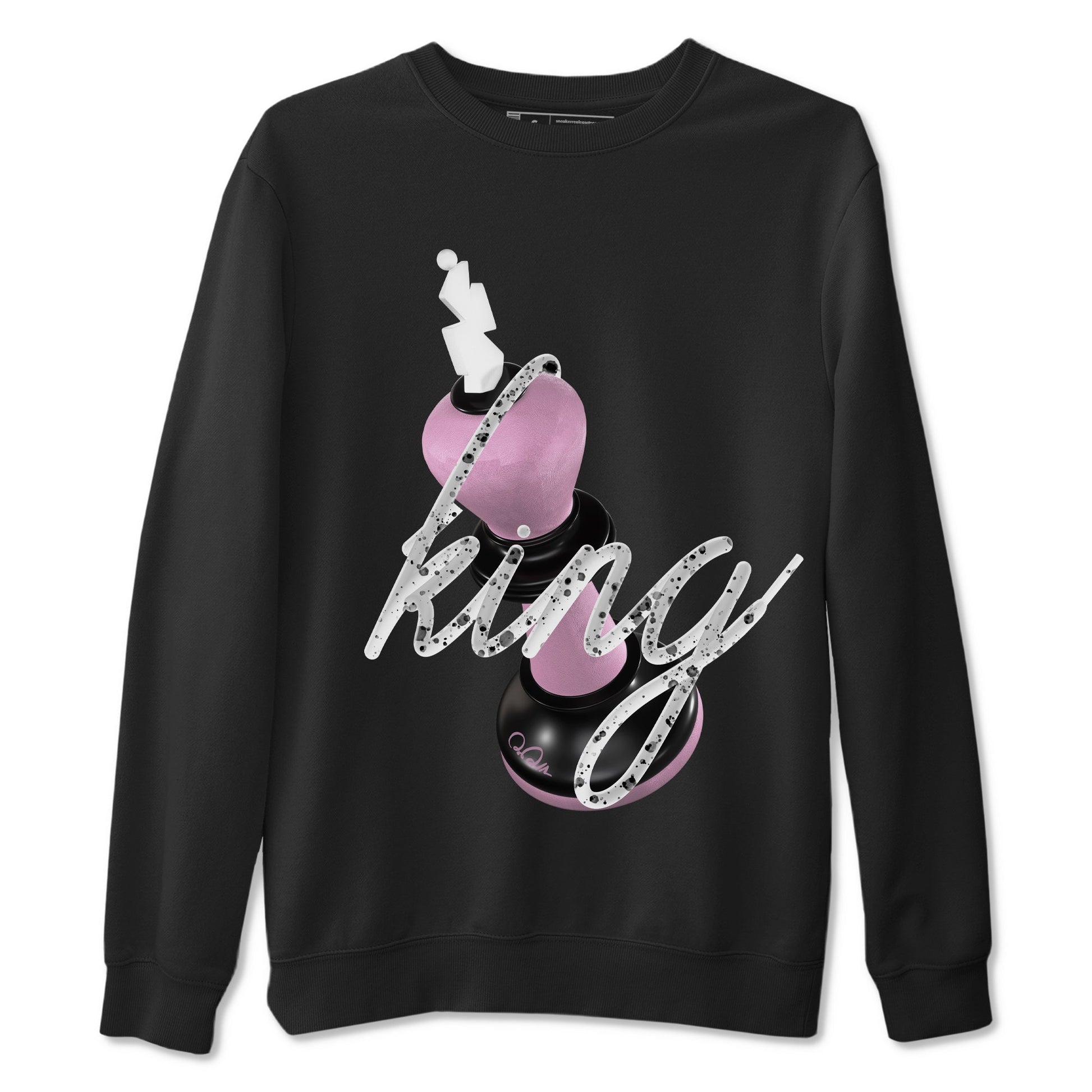 4s Retro Orchid shirts to match jordans 3D King sneaker match tees Air Jordan 4 WMNS Orchid match shoes to clothes SNRT Sneaker Tees unisex cotton Black 2 shirts