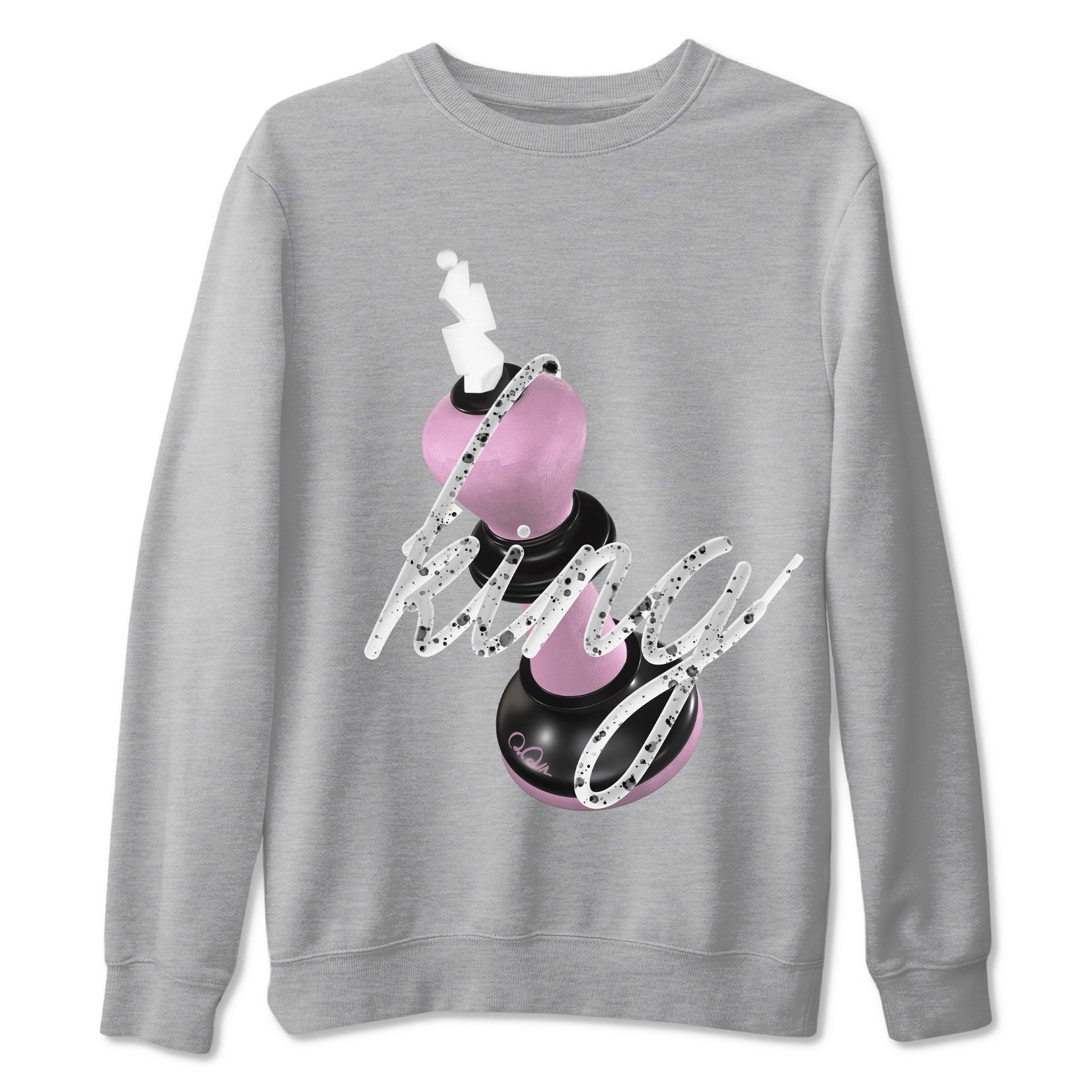 4s Retro Orchid shirts to match jordans 3D King sneaker match tees Air Jordan 4 WMNS Orchid match shoes to clothes SNRT Sneaker Tees unisex cotton Heather Grey 2 shirts